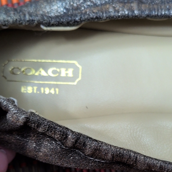 Coach Metallic Gold Ballet Flats - Picture 2 of 11